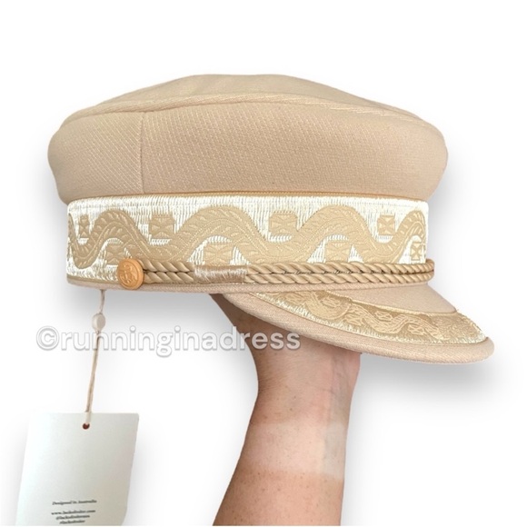 NWT Lack of Color Riviera Cap In Cream & Gold Size Medium 57 cm main image 4